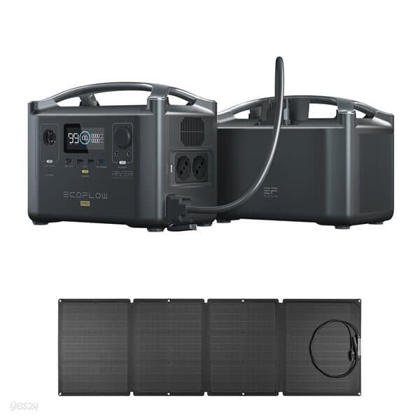 에코플로우 리버 프로 + 160W 태양광패널 + 확장배터리 세트 캠핑용 파워뱅크 (720Wh 1800W 220V)