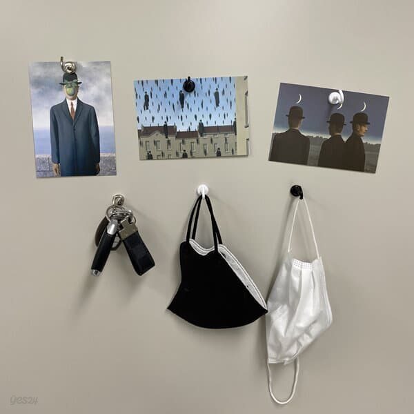 다용도 강력자석 현관문 마스크걸이 자석후크 열쇠걸이 3color 6P