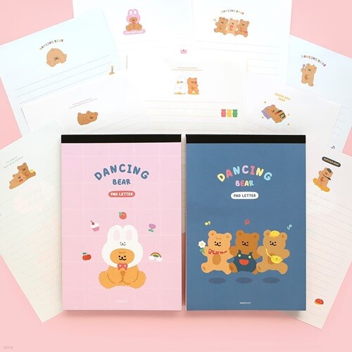핑크풋5000댄싱베어패드편지지(랜덤발송)