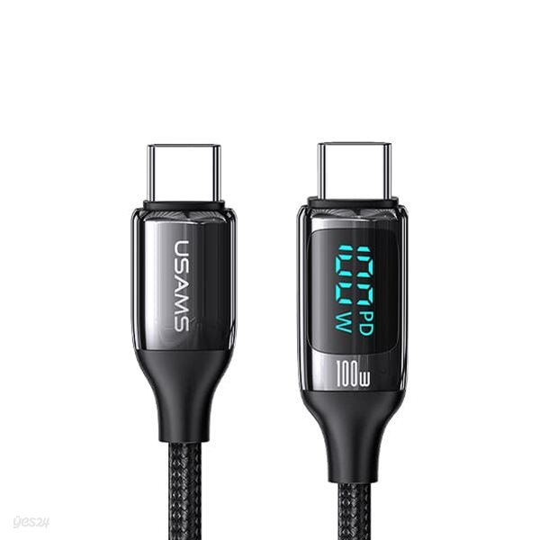 USAMS US-SJ546  LED 고속충전케이블 PD100W USB C to C타입 디스플레이