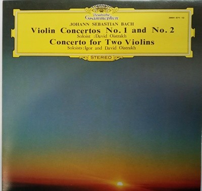 LP(엘피 레코드) 바하: 바이올린 협주곡 1~2번, 두개의 바이올린을 위한 협주곡 - 다비드, 이고르 오이스트라흐 