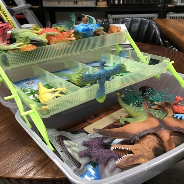 깔끔 휴대 3단 보관함 수납 교육용 프리미어 공룡