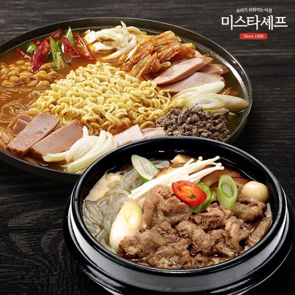[미스타셰프] 뚝배기불고기 6팩 + 부대찌개 6팩 [총 12팩] - 예스24