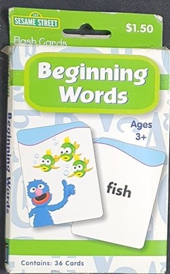 Sesame street beginning words flash cards