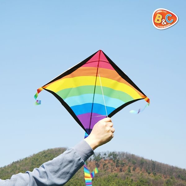 더멀리 날아가는 무지개 가오리연 캠핑 야외놀이 연날리기 세트