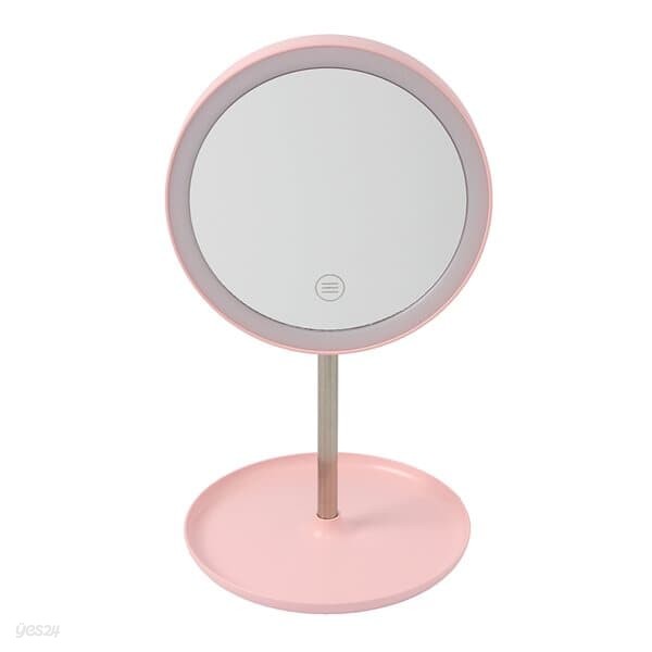 LED 조명거울(핑크)/ 메이크업 탁상거울
