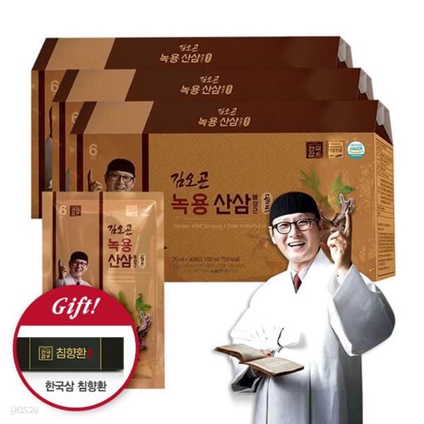 [김오곤] 녹용 산삼배양근 (70ml*30포*3세트/3개월분)