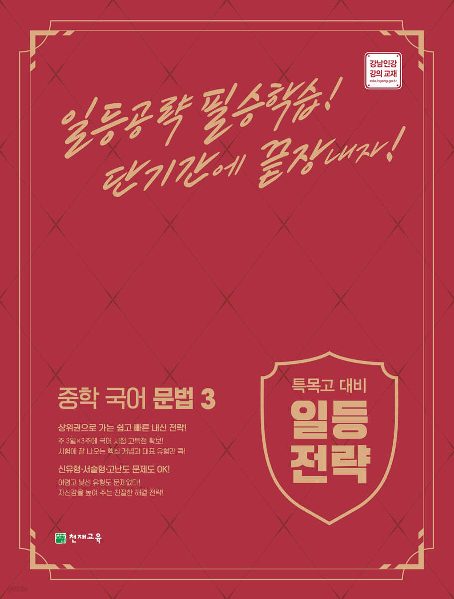 일등전략 중학 국어 문법 3 2015 개정판 표지