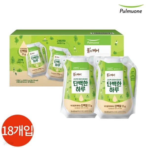 풀무원 풀스케어 단백한 하루 단백질 음료 180ml x 18봉