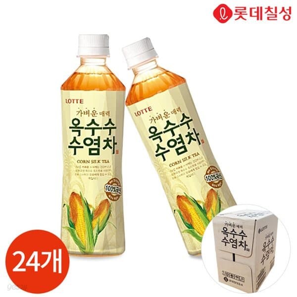 롯데 옥수수 수염차 500ml x 24개 (6개 x 4묶음)