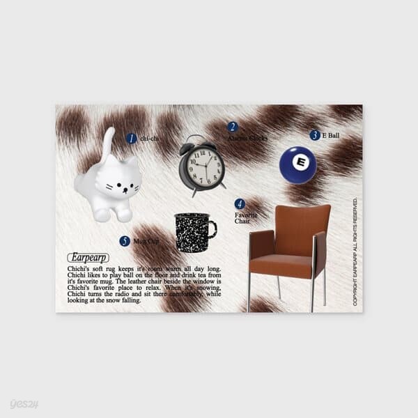 CHICHI ROOM OBJECT-BLACK/WHITE(엽서)