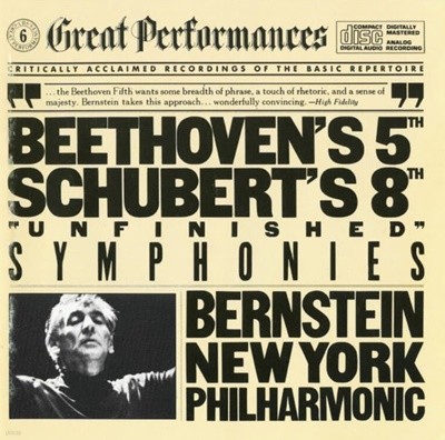 Bernstein : Beethoven's 5th, Schubert's 8th "Unfinished"  '미완성'  Symphonies(US발매)