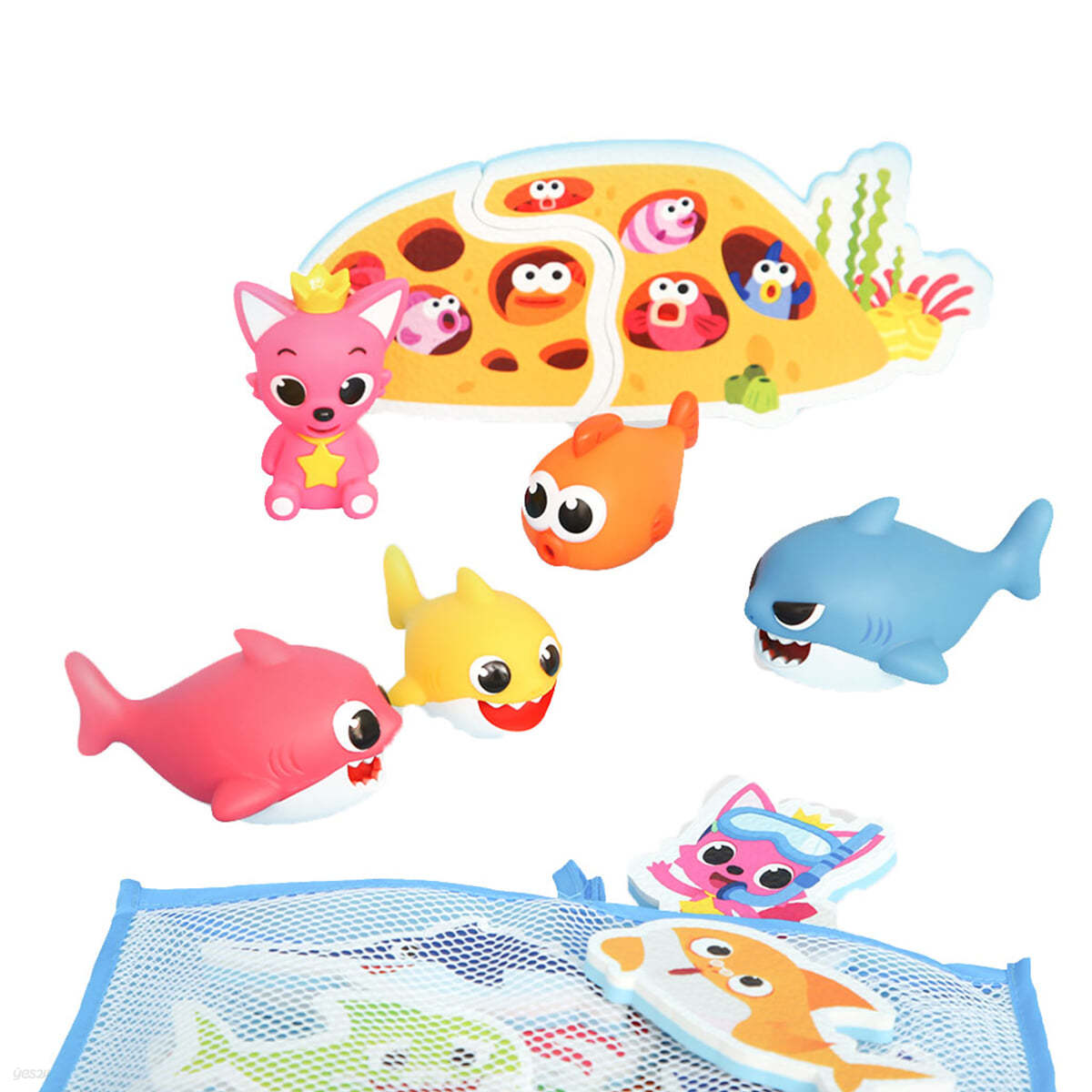 핑크퐁 상어가족 목욕물총 + 목욕놀이 스티커 아기상어