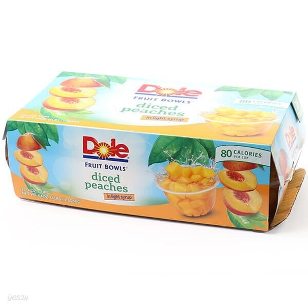 [Dole]돌 다이스 복숭아 컵 113g x 16컵 / 코스트코