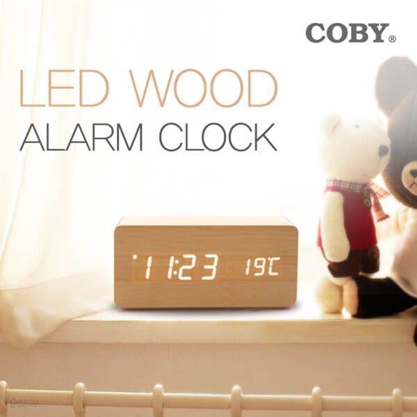 COBY LED 알람시계 AL30(우드)