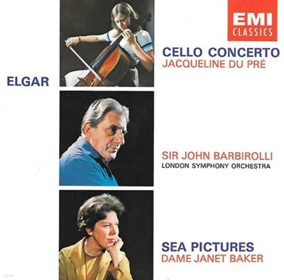 Elgar : Cello Concerto  - 뒤 프레 (Jacqueline Du Pre) , 바비롤리 (John Barbirolli) (Holland발매)