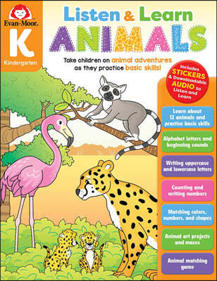 Listen and Learn: Animals, Kindergarten Workbook