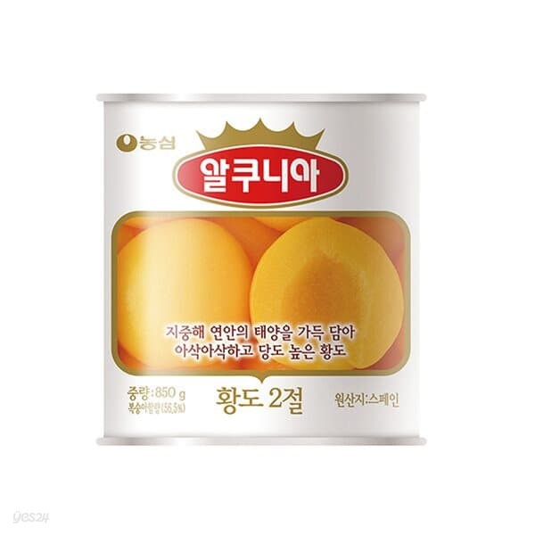 [농심]알쿠니아 황도 복숭아 통조림 850g