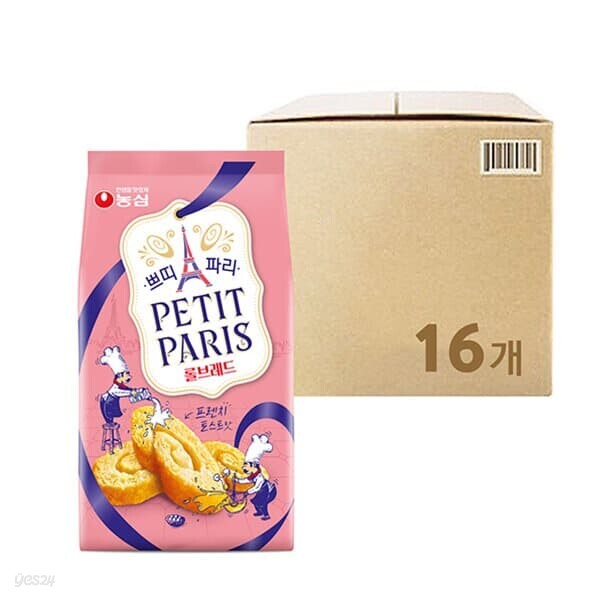 [농심]쁘띠파리 롤브레드 프렌치토스트맛 80g x 16개 - 예스24