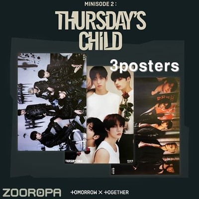 [새상품/3포스터] 투모로우바이투게더 TXT 미니앨범 4집 Thursday‘s Child (브로마이드3장+지관통)