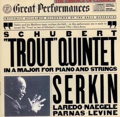 Schubert : Quintet In A Major For Piano And Strings,Op.114 ("Trout") - 제르킨 (Rudolf Serkin)(US발매)