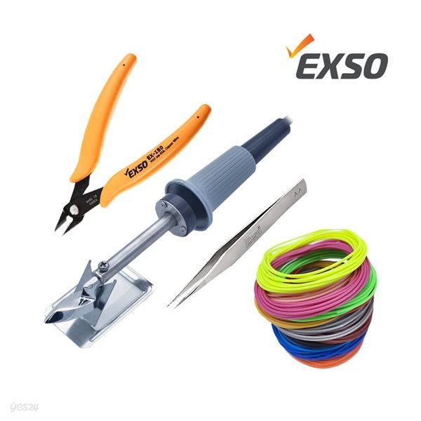 엑소 EXSO 다리미형 인두기 EXF-3025+필라멘트+니퍼+핀셋 AA