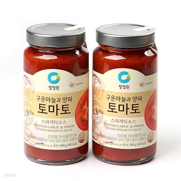 [청정원]구운마늘과 양파 토마토 스파게티소스 600g (4인분) x 2개