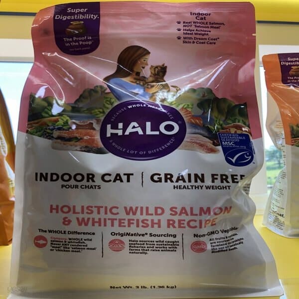 헤일로인도어캣 연어흰살생선 고양이반려묘사료1.36kg