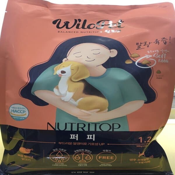 윌로펫 뉴트리탑 퍼피 강아지 도그 반려견 사료 1.2kg