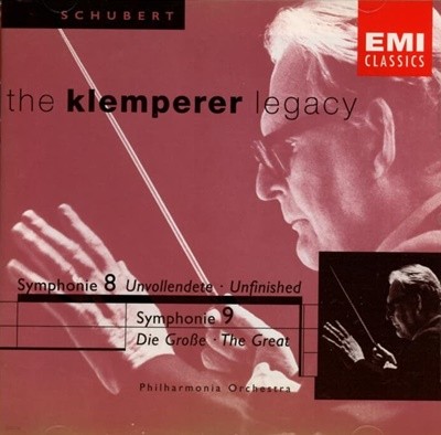 Schubert : 교향곡 8번 '미완성', 9번 '위대한' - 오토 클렘페러 (Otto Klemperer)(EU발매)