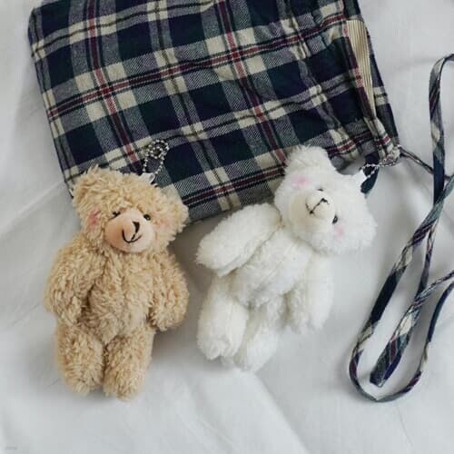 곰돌이 곰 가방고리 인형 키링 2color [행잉 베어 귀여운 미니 열쇠고리인형 키홀더 악세사리]