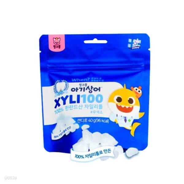 핑크퐁 아기상어 자일리100 40g 유아충치예방 어린이자일리톨