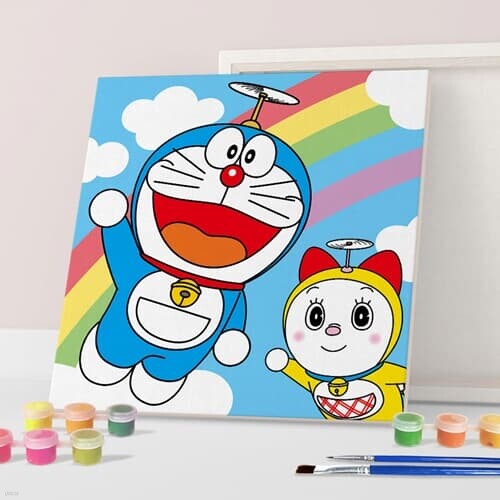 도라에몽 그림그리기 DIY 세트 페인팅 무지개 25X25
