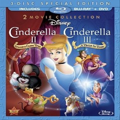 Cinderella II: Dreams Come True & Cinderella III: A Twist In Time (ŵ 2) (ѱ۹ڸ)(Three-Disc Blu-ray/DVD Combo in Blu-ray Packaging) (1000)