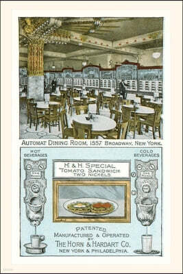 Found Image Press Vintage Journal Old Automat Advertisement, Horn and Hardart