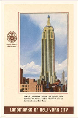Vintage Journal Landmarks of New York City, Empire State Building