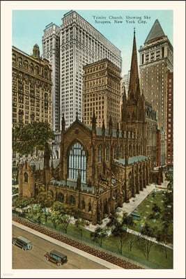 Vintage Journal Trinity Church, Skyscrapers, New York City
