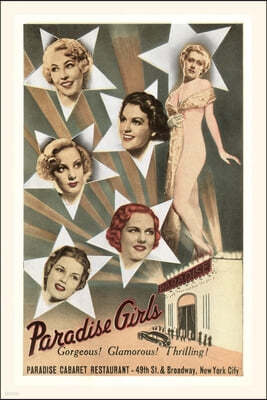 Vintage Journal Paradise Girls, Cabaret Advertisement, New York City