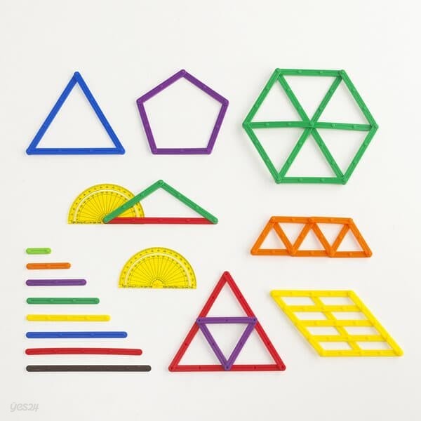 [EDX] 지오스틱-도형만들기세트82피스 어린이 유아 과학 수학 학습 교구