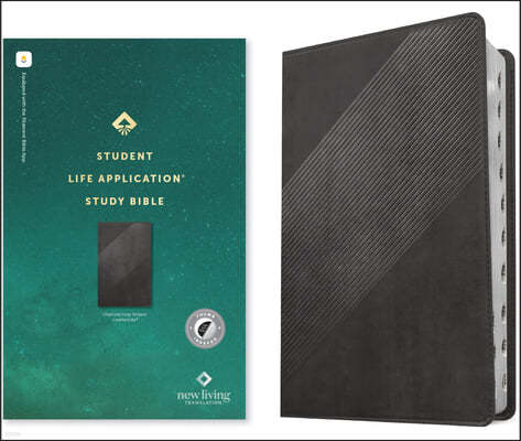 NLT Student Life Application Study Bible (Leatherlike, Charcoal Gray Striped, Indexed, Red Letter, Filament Enabled)