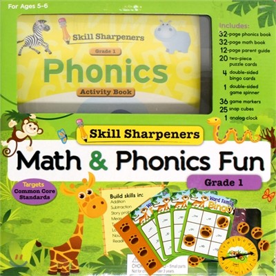 Skill Sharpeners Math and Phonics Fun, Grade 1