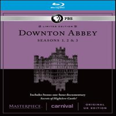 Masterpiece: Downton Abbey Complete Seasons 1, 2, & 3 DVD Set (ٿư ֺ) (ѱ۹ڸ)(Blu-ray)(2012)