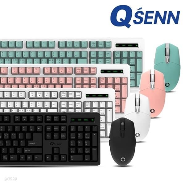 QSENN MK450 무선 키보드 마우스 세트 (화이트)