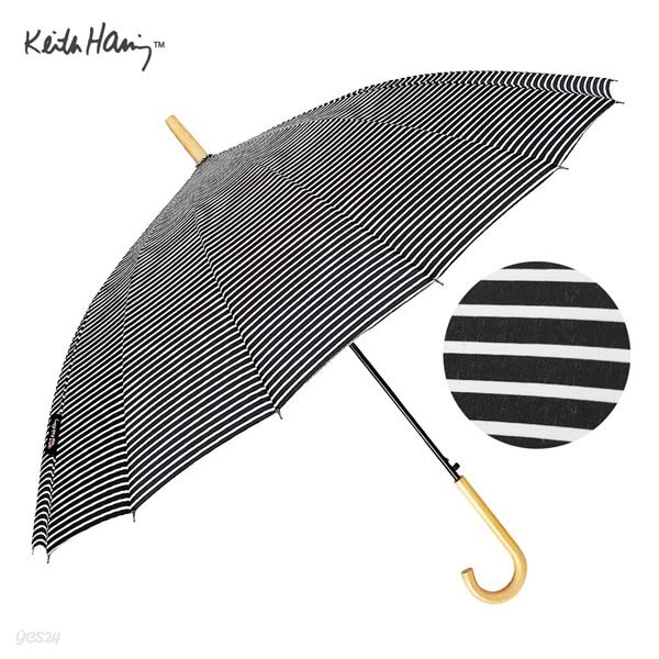 키스해링 16K 스트라이프 튼튼한 반자동 장우산