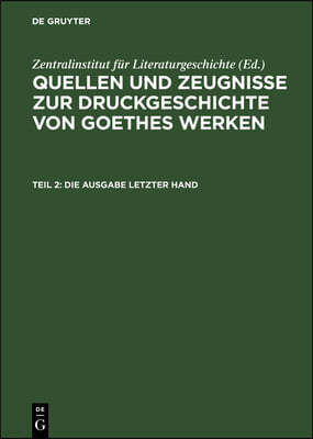 Die Ausgabe Letzter Hand