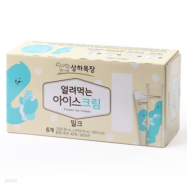 [매일유업]상하목장 얼려먹는 아이스크림 밀크 85ml x 6개