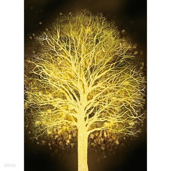 행운의 황금빛 나무 (3D)(원형) 보석십자수 50x70