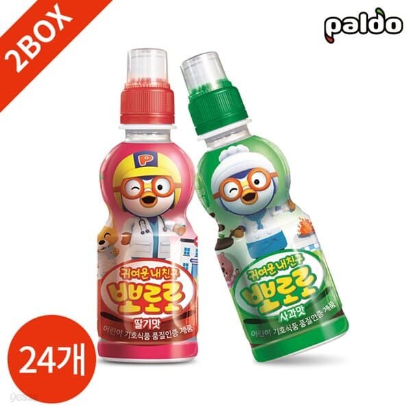 팔도 뽀로로 사과 딸기 235ml x 24PET 2박스 묶음