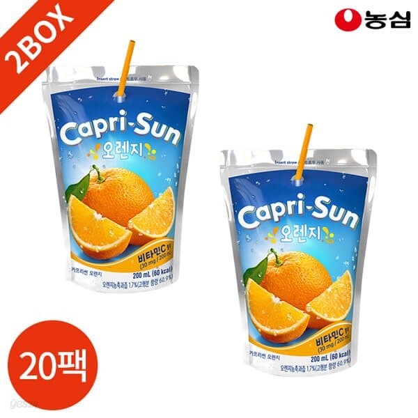 농심 카프리선 오렌지 200ml x 20개