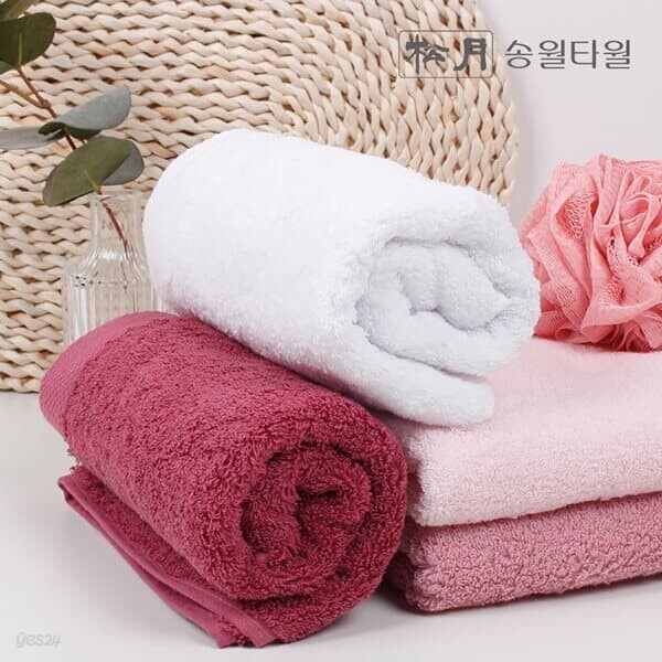 송월타올 40수 코마사 핑크로제 호텔수건 170g 1장